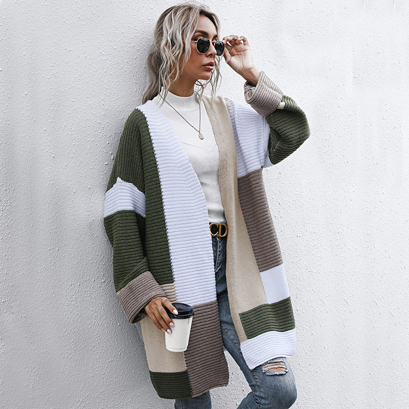 Women’s Color Matching Knit Cardigan FitiqueFit