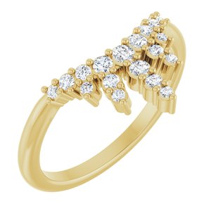 14K Yellow 1/4 CTW Natural Diamond Accented Contour Band Ethereal Legacy Boutiques