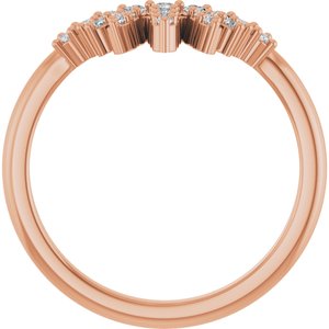 14K Rose 1/4 CTW Natural Diamond Accented Contour Band Ethereal Legacy Boutiques
