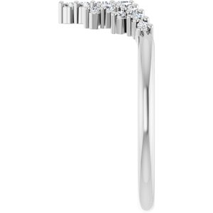 14K White 1/4 CTW Natural Diamond Accented Contour Band Ethereal Legacy Boutiques