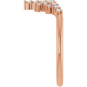 14K Rose 1/4 CTW Natural Diamond Accented Contour Band Ethereal Legacy Boutiques