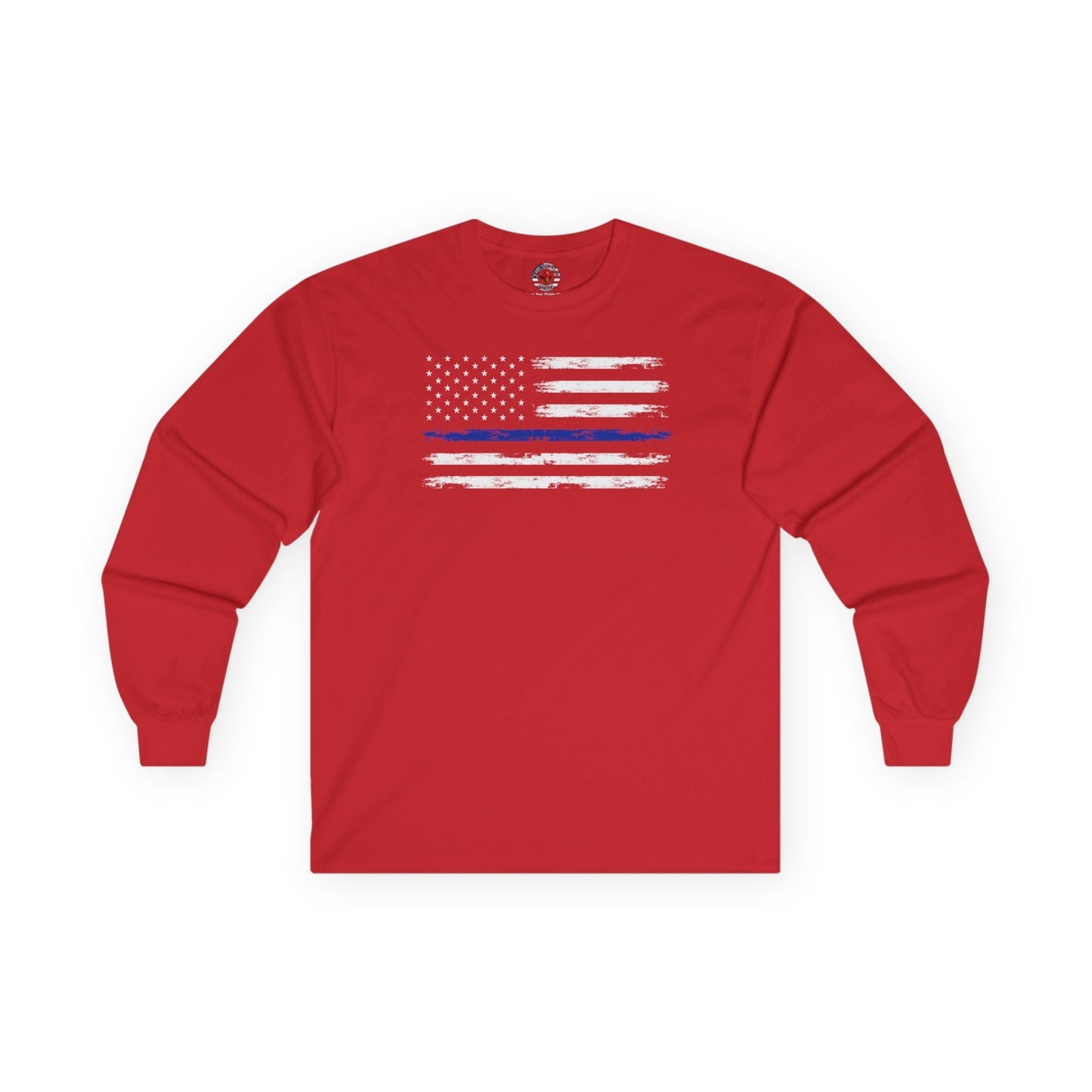 Thin Blue Line American Flag Long Sleeve Tee The Devil's Pickle