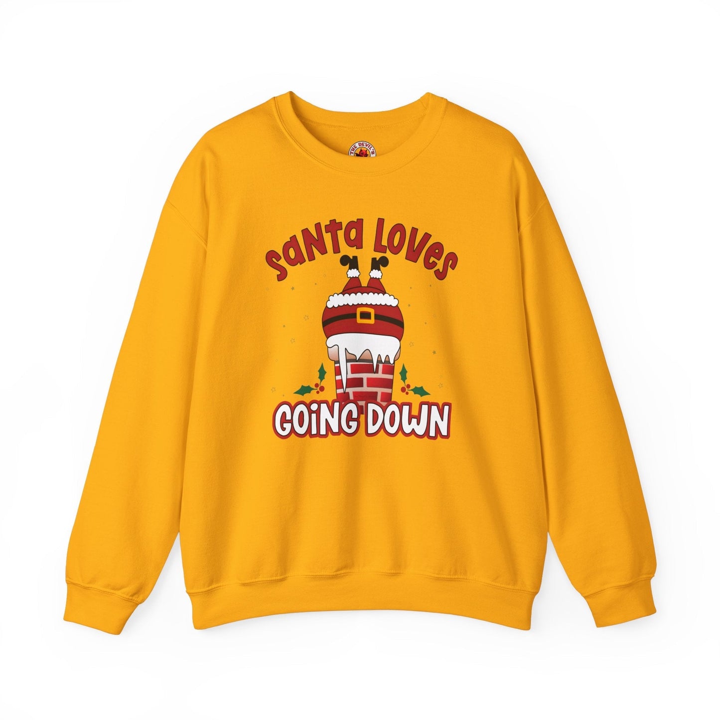 Santa Loves Going Down Crewneck Sweatshirt The Devil's Pickle