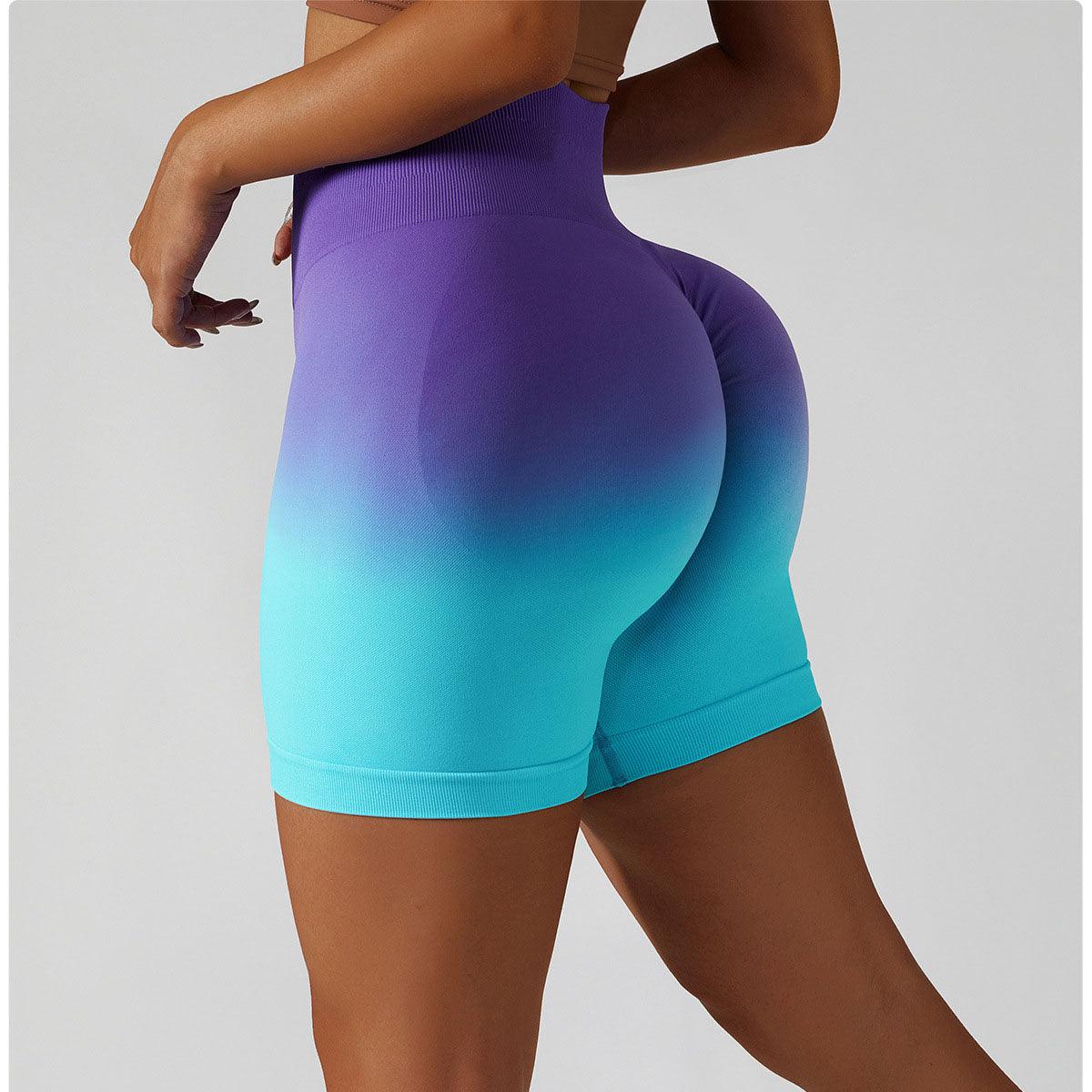 Gradient High-Waisted Yoga Shorts for Cowgirl Fitness | Seamless Activewear for Yoga, Running Country in My Heart
