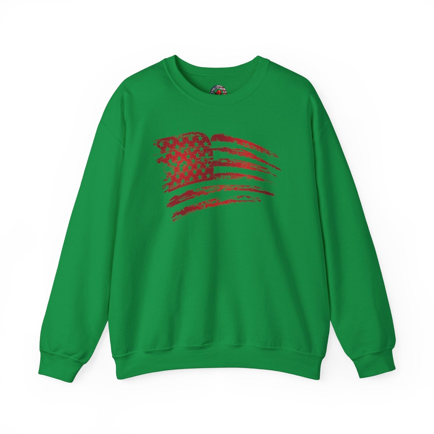 Red American Flag Crewneck Sweatshirt The Devil's Pickle