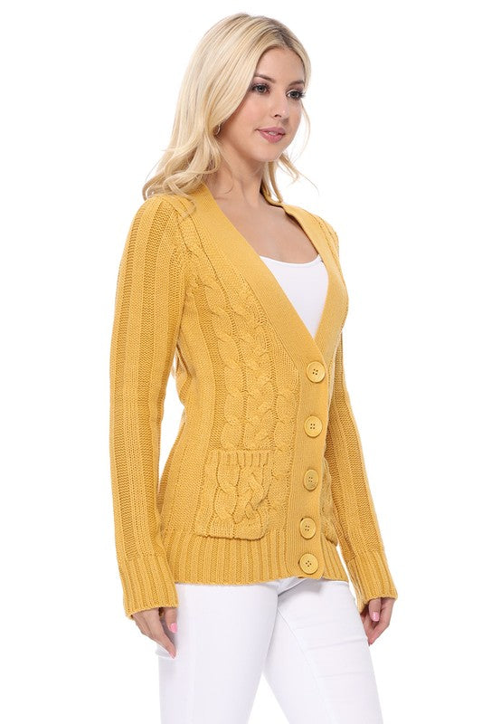 Cable Knitted Cardigan Sweater with Pockets Shop Style & More | Fresh Looks, Everyday Deals & Free Shipping