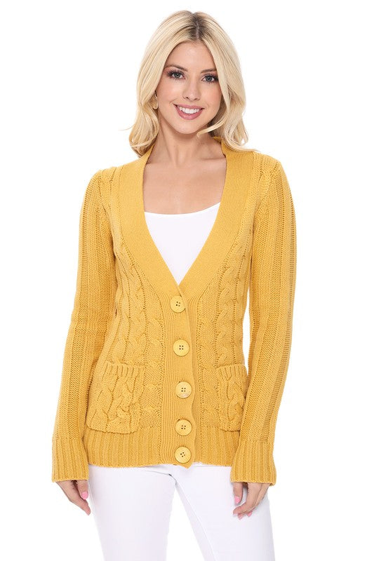 Cable Knitted Cardigan Sweater with Pockets Shop Style & More | Fresh Looks, Everyday Deals & Free Shipping