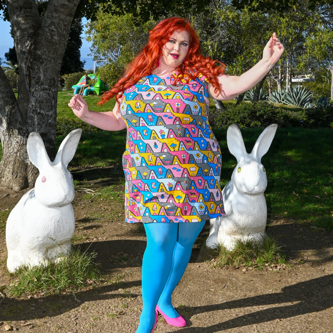 8-Bit A-Frames Tunic in Pretty Pastel Blue Platypus Clothing