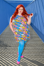 8-Bit A-Frames Tunic in Pretty Pastel Blue Platypus Clothing