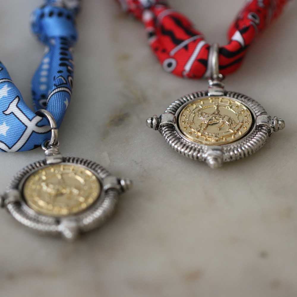 Western Coin Scarf Necklace - Stainless Steel Deep South Originals