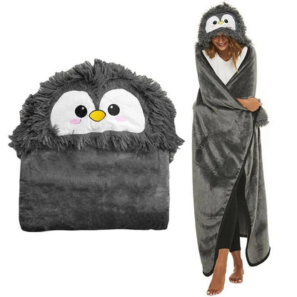 Winter Hooded Flannel Sloth Shaped Blanket ViralGalleria.com