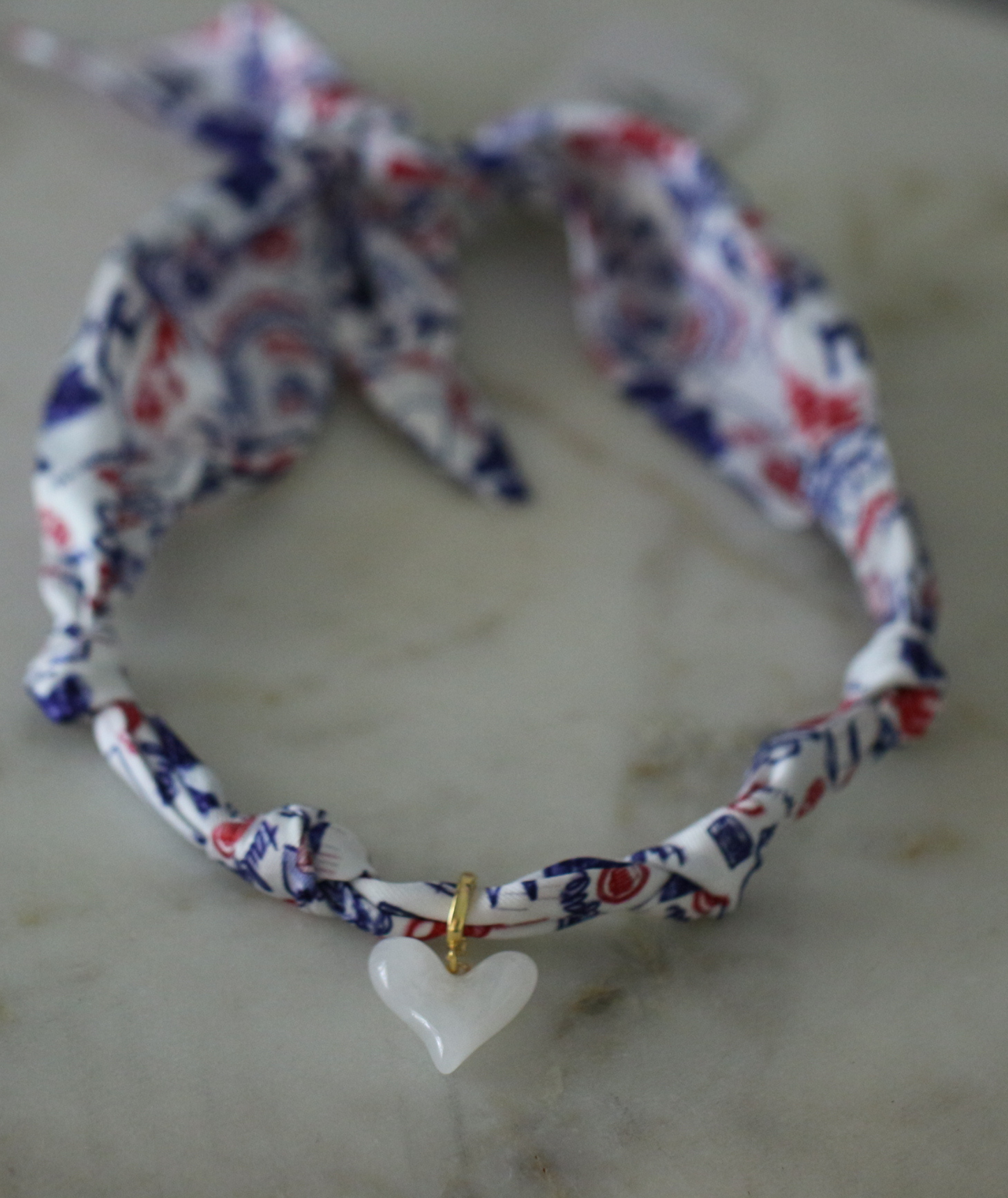 Oxford Tailgate Scarf Necklace - Heart Charm Deep South Originals