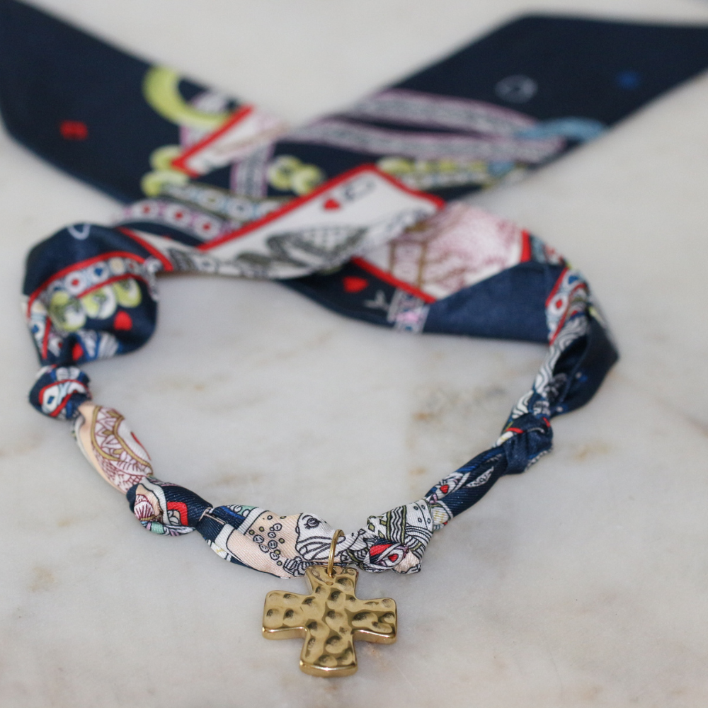 Navy Grace Scarf Necklace Deep South Originals