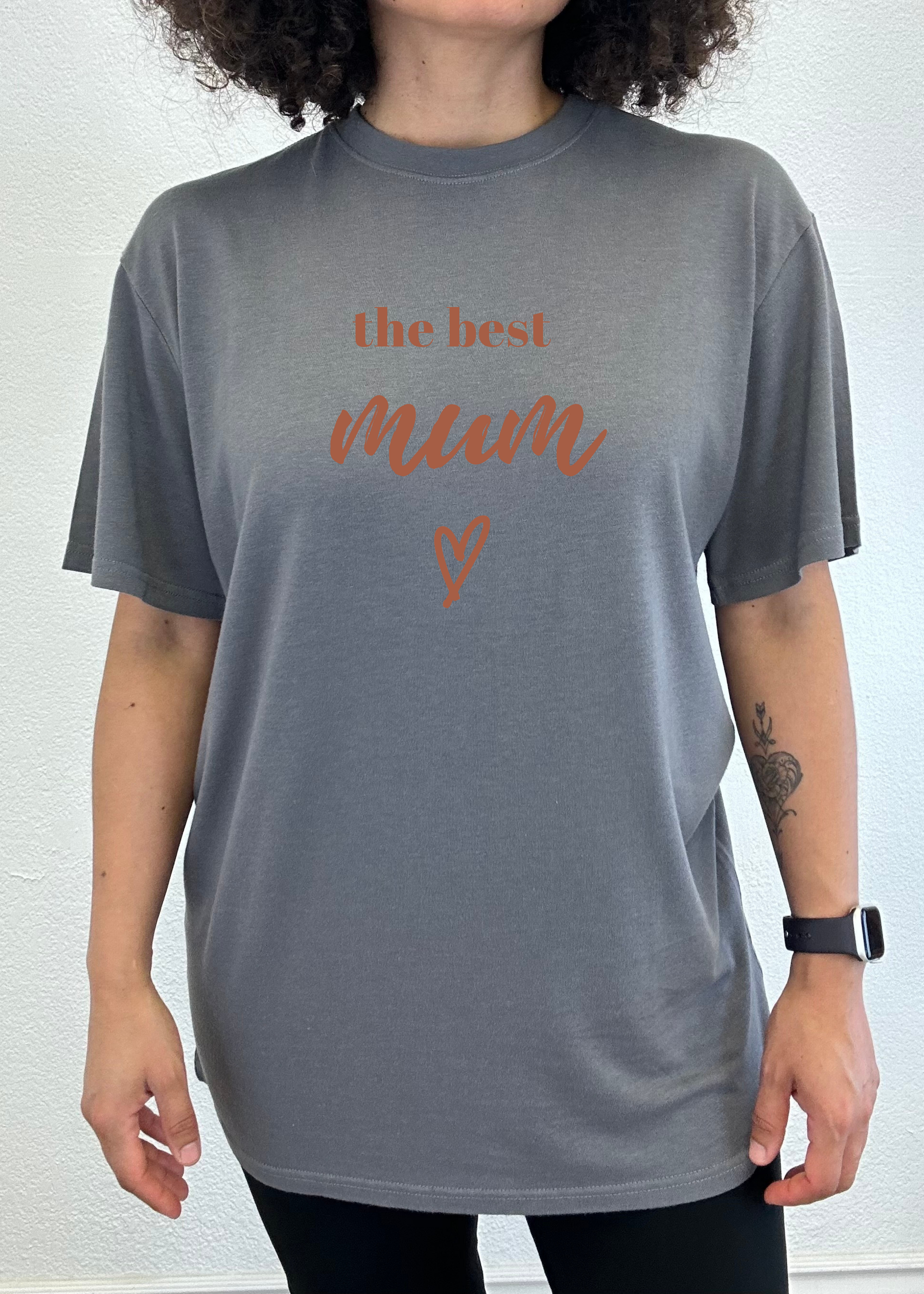 The Best Mum Unisex Bamboo Viscose/Organic Cotton Short Sleeve Graphic T-Shirt Spun Bamboo
