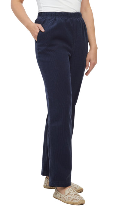 Womens Pull On Fine Wale Corduroy Pants with soft-covered elastic waist
