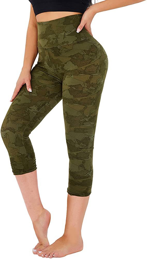 Cropped High-Rise Print Leggings – USA Flag Print Patriotic Workout Pants - 19 Styles FitiqueFit