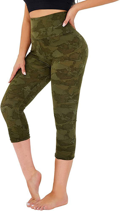 Cropped High-Rise Print Leggings – USA Flag Print Patriotic Workout Pants - 19 Styles FitiqueFit