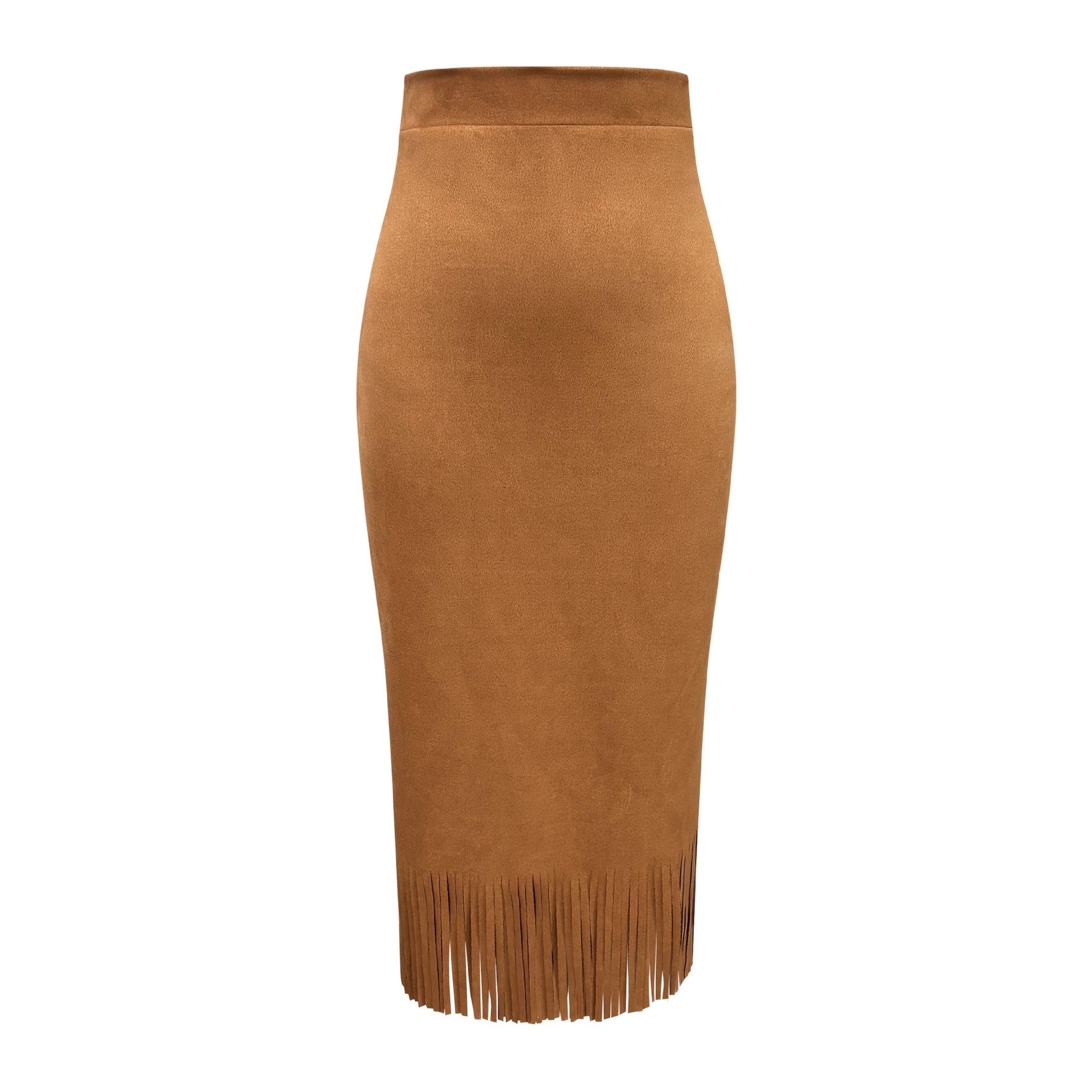 Women's Fashionable Elegant Long Suede Skirt Comfortable Slim Fit Grayceful LLC