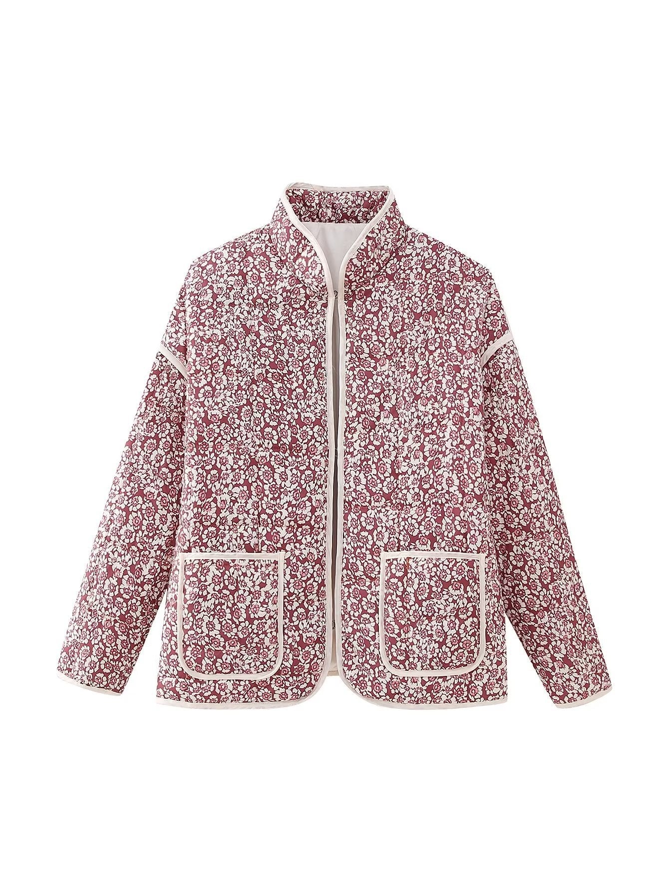 Plus Size Stand Collar Quilted Floral Cotton Coat Jacket Women See size chart under “more details” The Fashion Celestial