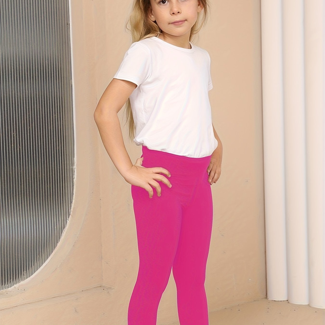 Girls' Super Soft High-Stretch Leggings - Solid Black Tight Pants with Elastic Waistband, All-Season Stretchy Leggings for Girls, Everyday & Formal Outfits - SOFTMILK NovaCart