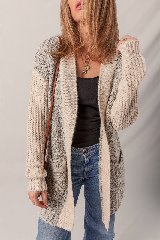 Colorblock Open Front Pocketed Cardigan Shop Style & More | Fresh Looks, Everyday Deals & Free Shipping