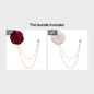 Men's Wedding Ceremony Groom Handmade Rose Chain Brooch NovaCart