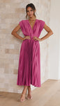 Elegant Pleated Casual Loose Zip Sleeveless Dress Grayceful LLC