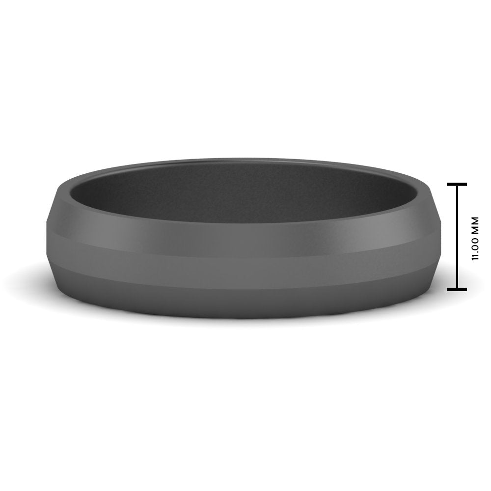 Wedding Band Beveled Edge Matte Fascinating Diamonds