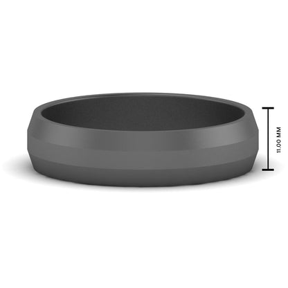 Wedding Band Beveled Edge Matte Fascinating Diamonds