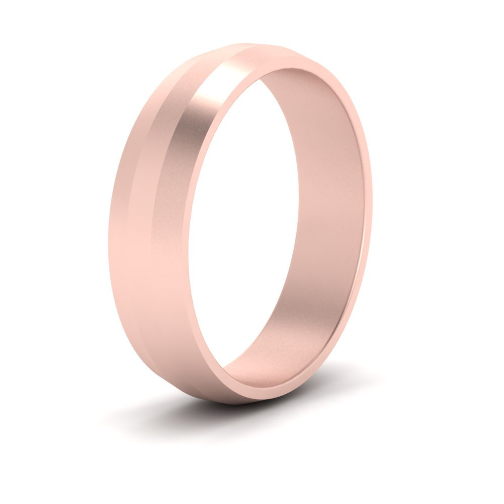 Wedding Band Beveled Edge Matte Fascinating Diamonds