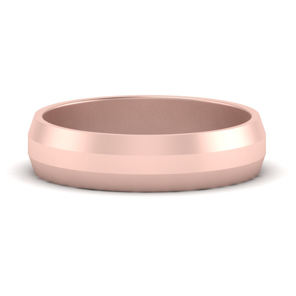 Wedding Band Beveled Edge Matte Fascinating Diamonds