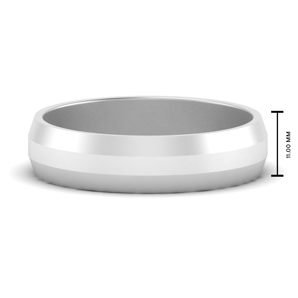 Wedding Band Beveled Edge Matte Fascinating Diamonds