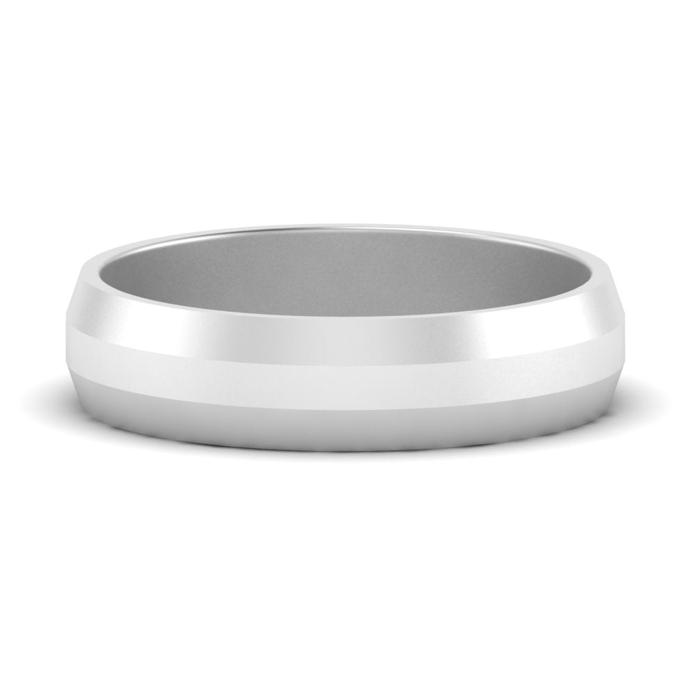 Wedding Band Beveled Edge Matte Fascinating Diamonds