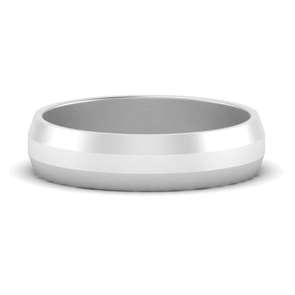 Wedding Band Beveled Edge Matte Fascinating Diamonds