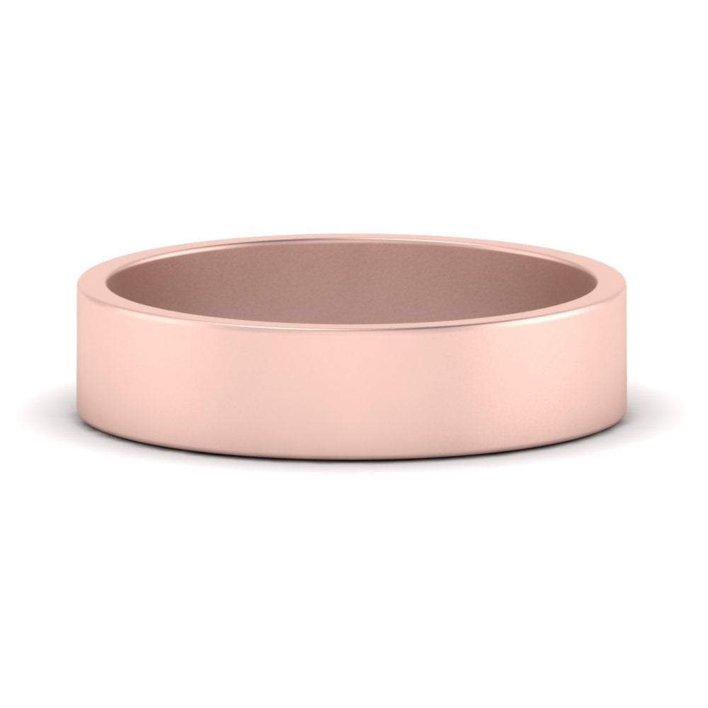 5 mm Flat Gold Wedding Band Fascinating Diamonds