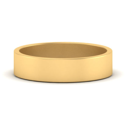 5 mm Flat Gold Wedding Band Fascinating Diamonds