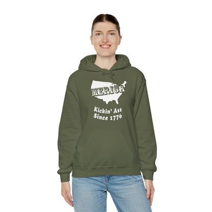 MERICA Kickin' Ass Since 1776 Hooded Sweatshirt The Devil's Pickle