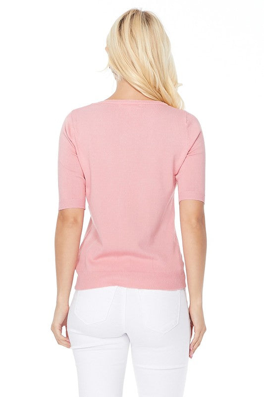 Half Sleeve Crewneck Button Sweater Cardigan Shop Style & More | Fresh Looks, Everyday Deals & Free Shipping