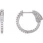 14K White 1/3 CTW Natural Diamond Inside-Outside 15.5 mm Hinged Hoop Earrings Ethereal Legacy Boutiques