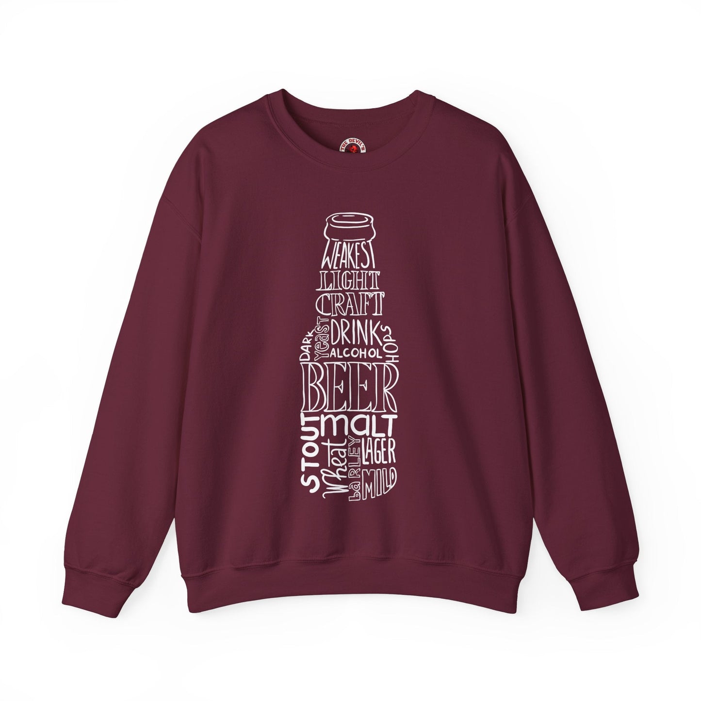 Beer Bottle of Words Crewneck Sweatshirt The Devil's Pickle