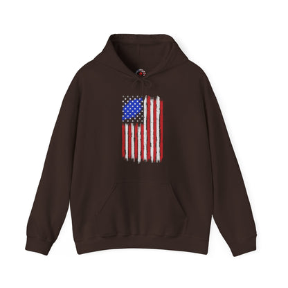 Tattered American Flag Hooded Sweatshirt The Devil's Pickle