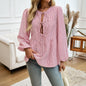 Boho Chic Striped Lace-Up Shirt - Trendy Loose Fit Casual Top for Women Country in My Heart