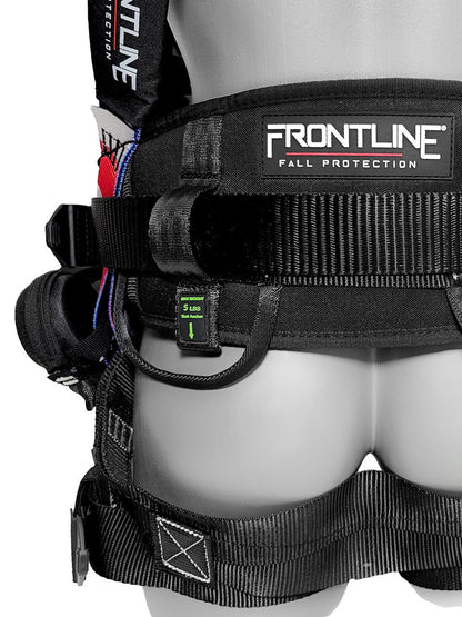 Frontline 110CTB-AM American Style Full Body Harness with Aluminum Hardware and Suspension Trauma Straps M/L VM Hardware