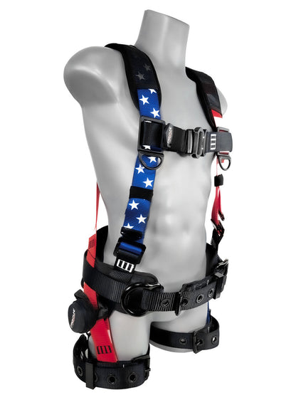 Frontline 110CTB-AM American Style Full Body Harness with Aluminum Hardware and Suspension Trauma Straps XL/2X VM Hardware