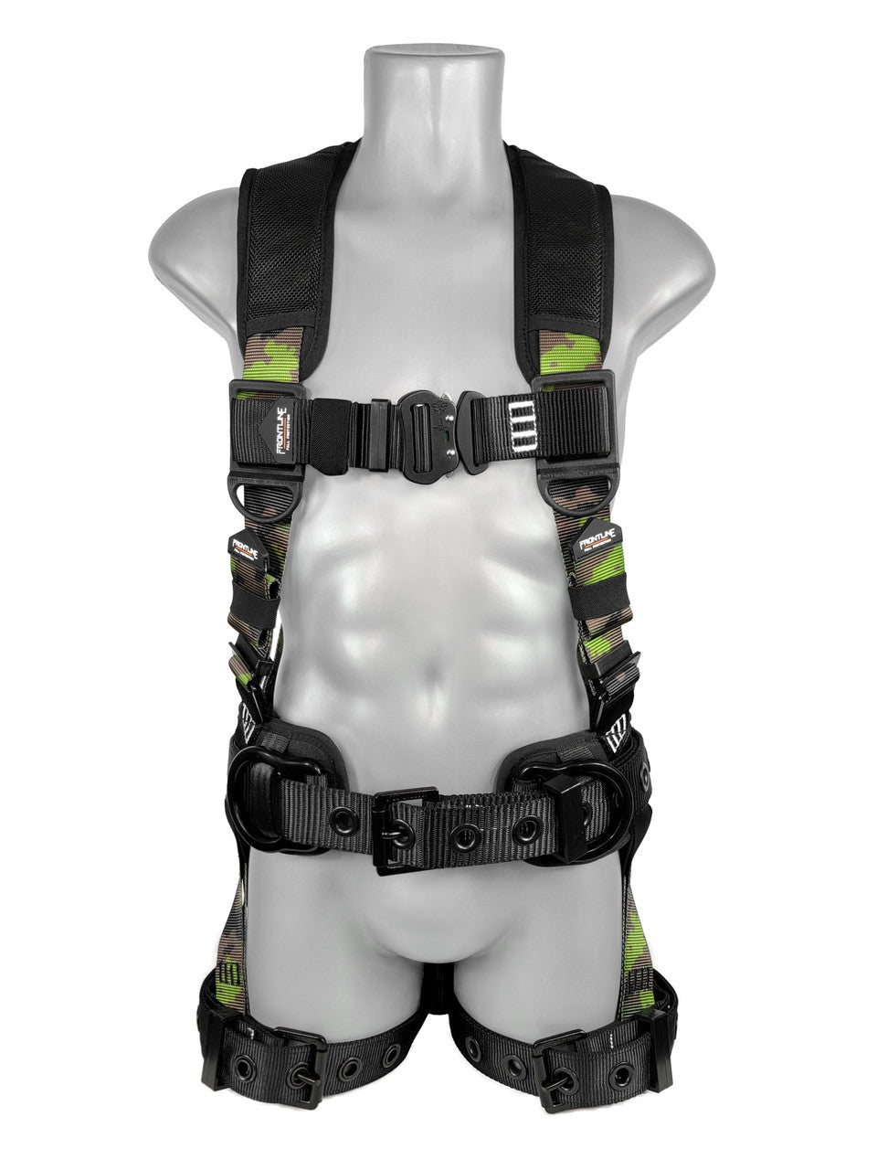 Frontline 110CTB-CF Camouflage Full Body Harness with Aluminum Hardware and Suspension Trauma Straps M/L VM Hardware