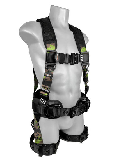 Frontline 110CTB-CF Camouflage Full Body Harness with Aluminum Hardware and Suspension Trauma Straps XL/2X VM Hardware