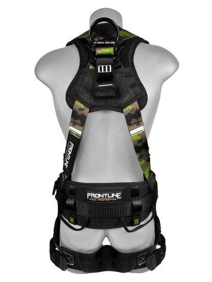 Frontline 110CTB-CF Camouflage Full Body Harness with Aluminum Hardware and Suspension Trauma Straps XL/2X VM Hardware