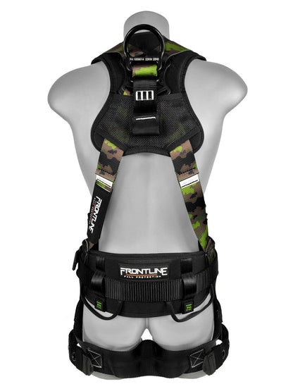 Frontline 110CTB-CF Camouflage Full Body Harness with Aluminum Hardware and Suspension Trauma Straps S VM Hardware
