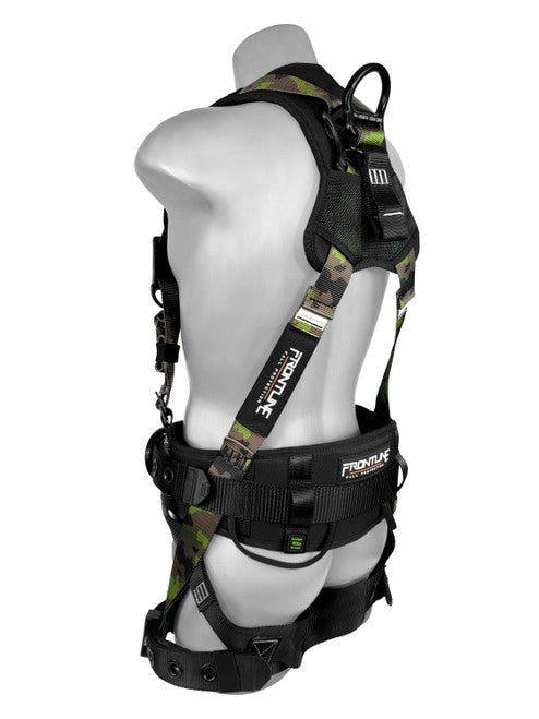 Frontline 110CTB-CF Camouflage Full Body Harness with Aluminum Hardware and Suspension Trauma Straps XL/2X VM Hardware