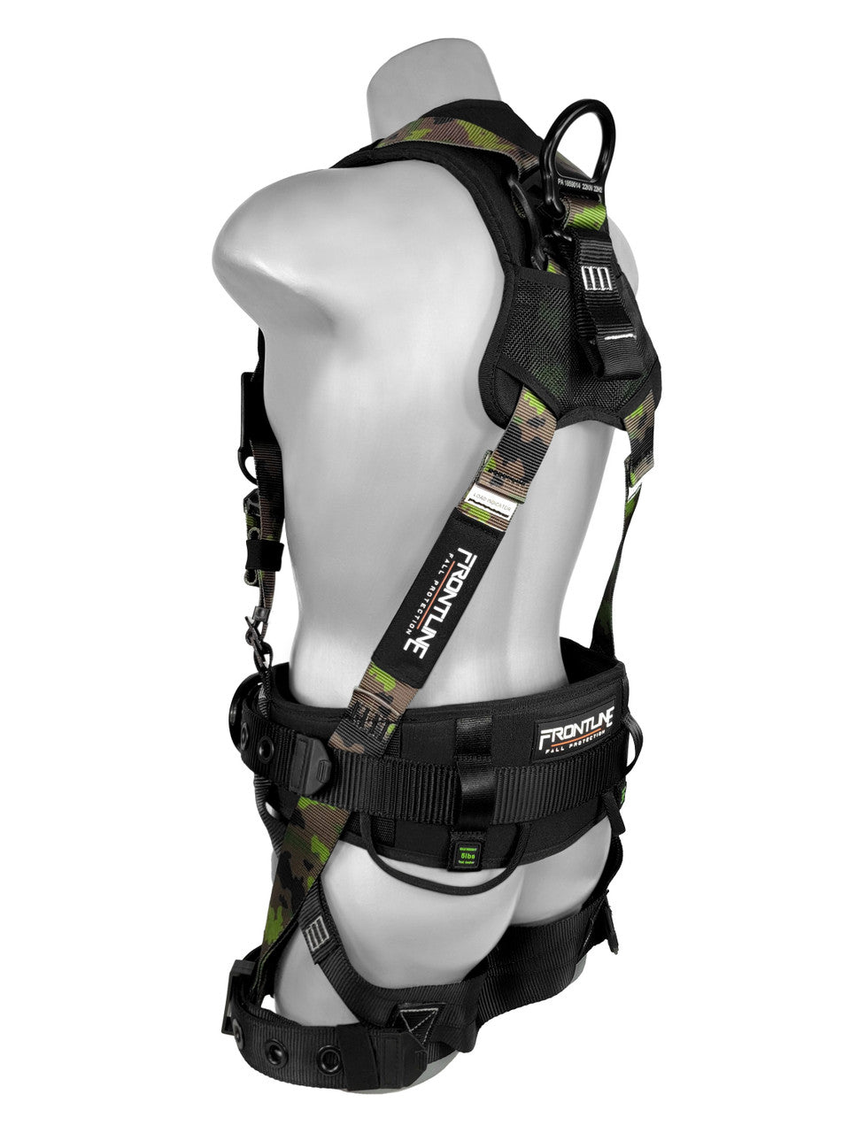 Frontline 110CTB-CF Camouflage Full Body Harness with Aluminum Hardware and Suspension Trauma Straps M/L VM Hardware